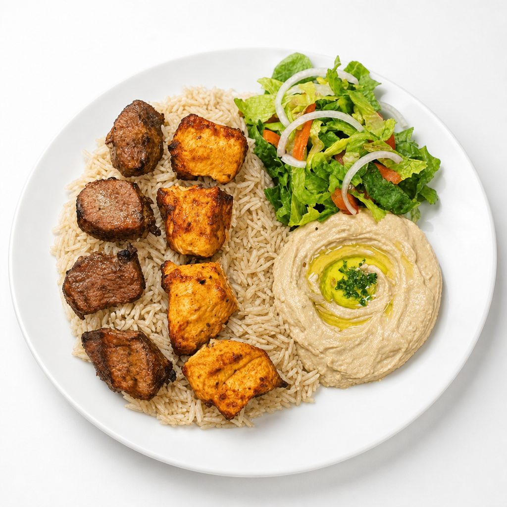 Chicken Kabob and Lamb Kabob.