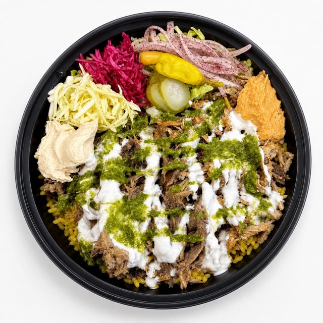 Lamb & Chicken Rice Platter.